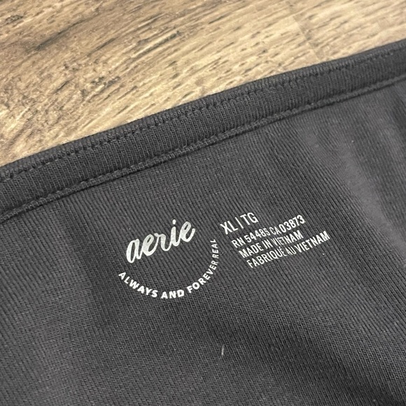 Aerie women’s size XL Twist Top Bodysuit - Charcoal Gray - Picture 4 of 5